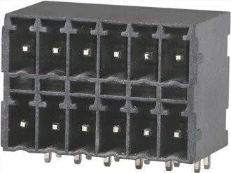 ডান কোণ পুরুষ সংযোগকারী উচ্চ টেম্প. ডাবল রো 3.81 মিমি পিচ